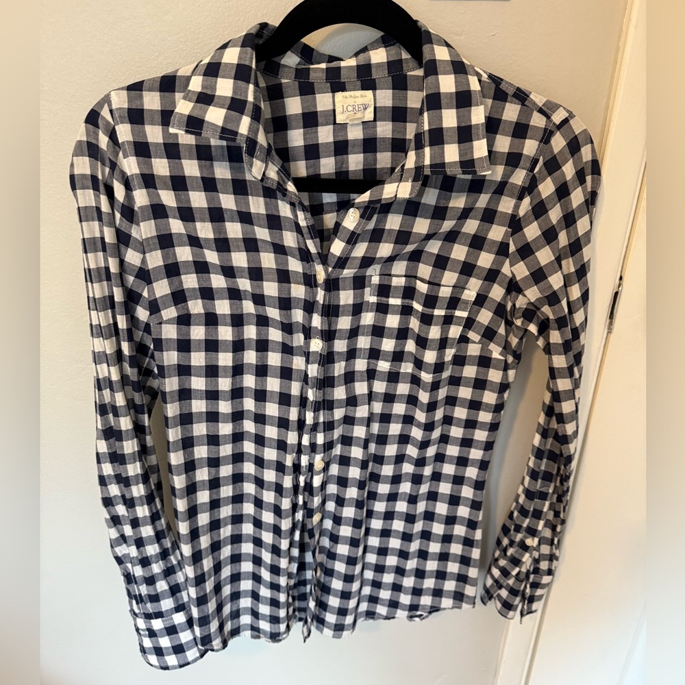 Jcrew navy blue button down size XXS